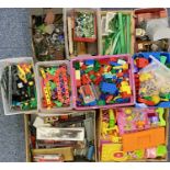 LARGE QUANTITY COLLECTABLES including marbles, Lego, model train accessories etc. contained in 10