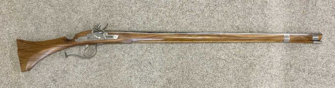 FLINTLOCK RIFLE, 107cms cylindrical barrel, with ramrod Provenance: deceased estate Ynys Mon