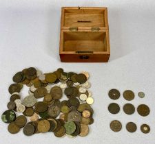 INTERESTING COLLECTION OF BRITISH & WORLD COINS & TOKENS including Sultanate of Brunei 1 cent
