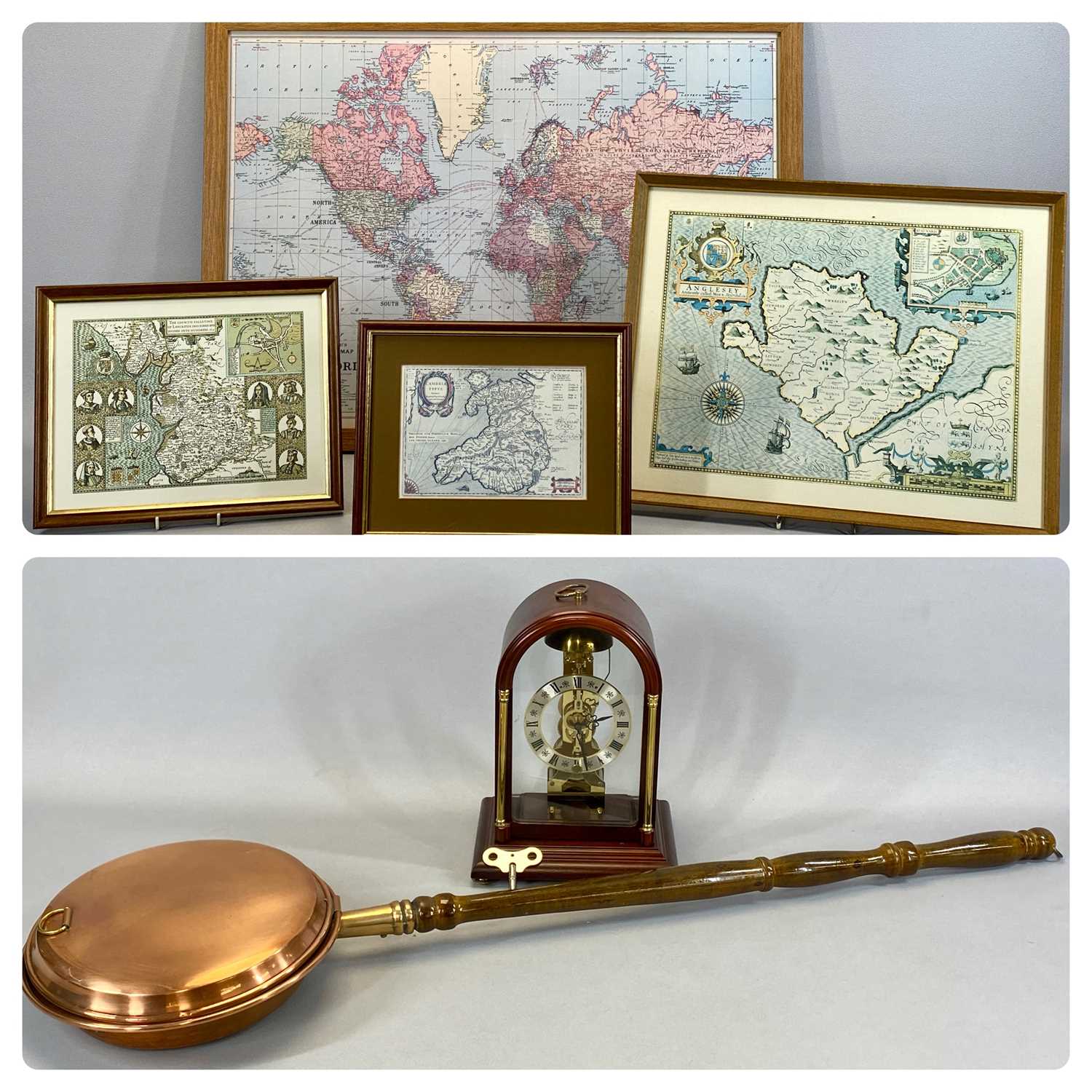 MIXED COLLECTABLES including H Samuel bracket clock, mahogany case with gilded pillars, skeleton