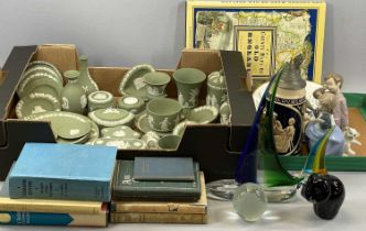 WEDGWOOD & OTHER CERAMICS & GLASSWARE ETC including a large collection of green Jasperware,