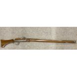 REPLICA MATCHLOCK RIFLE, 108cms cylindrical barrel, with ramrod Provenance: deceased estate Ynys