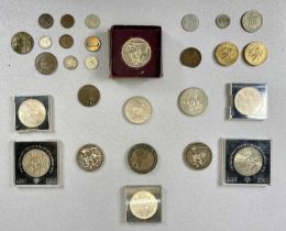 COLLECTION OF COINS / COMMEMORATIVE COINS including a 1797 cartwheel two-penny, 2 x Victoria