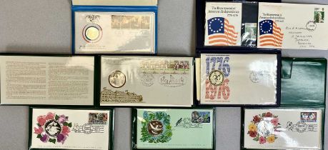 COMMEMORATIVE COINS / STAMP SETS, Sterling Silver medal and First Day Cover The Bicentennial of
