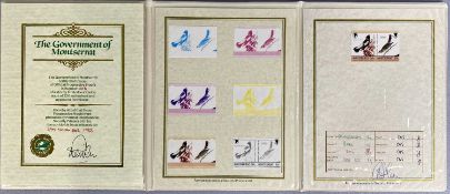 THE GOVERNMENT OF MONTSERRAT LIMITED EDITION (3/250) SET OF OFFICIAL PROGRESSIVE PROOFS, produced by
