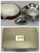 SMALL SILVER & WHITE METAL COLLECTION, comprising a four-footed ashtray, Birmingham 1910, maker