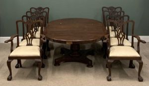 VICTORIAN MAHOGANY DINING TABLE & EIGHT CHAIRS, the table 71 (h) x 134 (w - closed), 196 (w -