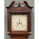 CAERNARFONSHIRE LONGCASE CLOCK inscribed Richard of Dolgelly to painted dial, oak case, eight-day