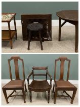 SEVEN ITEMS OF VINTAGE FURNITURE comprising mahogany two tier trolley with butterfly-wing tray