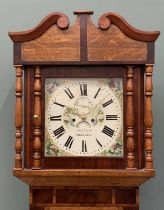 JOHN JONES PWLLHELI OAK & MAHOGANY LONGCASE CLOCK, circa 1860, 14 inch square painted dial, Roman