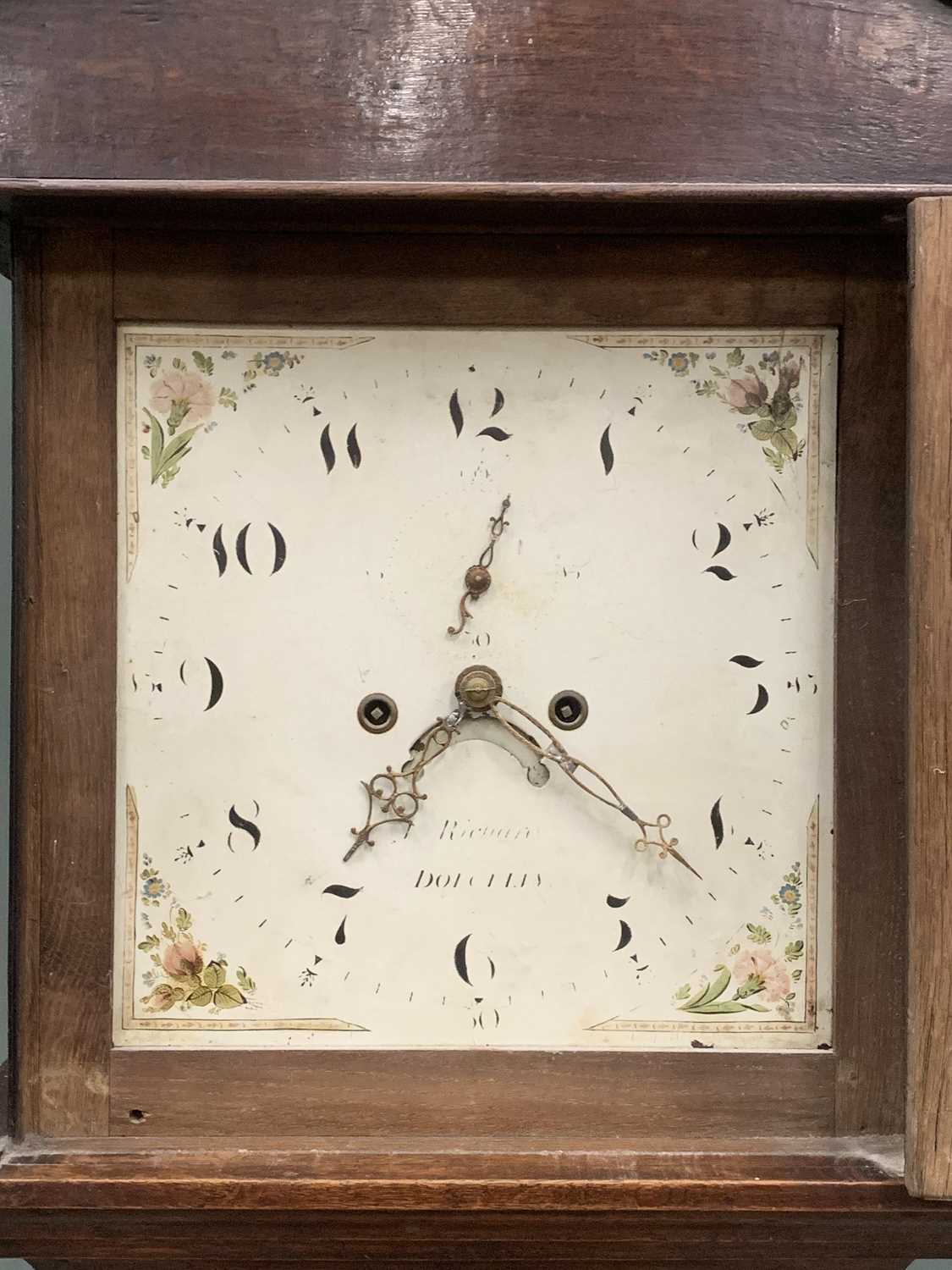 CAERNARFONSHIRE LONGCASE CLOCK inscribed Richard of Dolgelly to painted dial, oak case, eight-day - Image 3 of 11