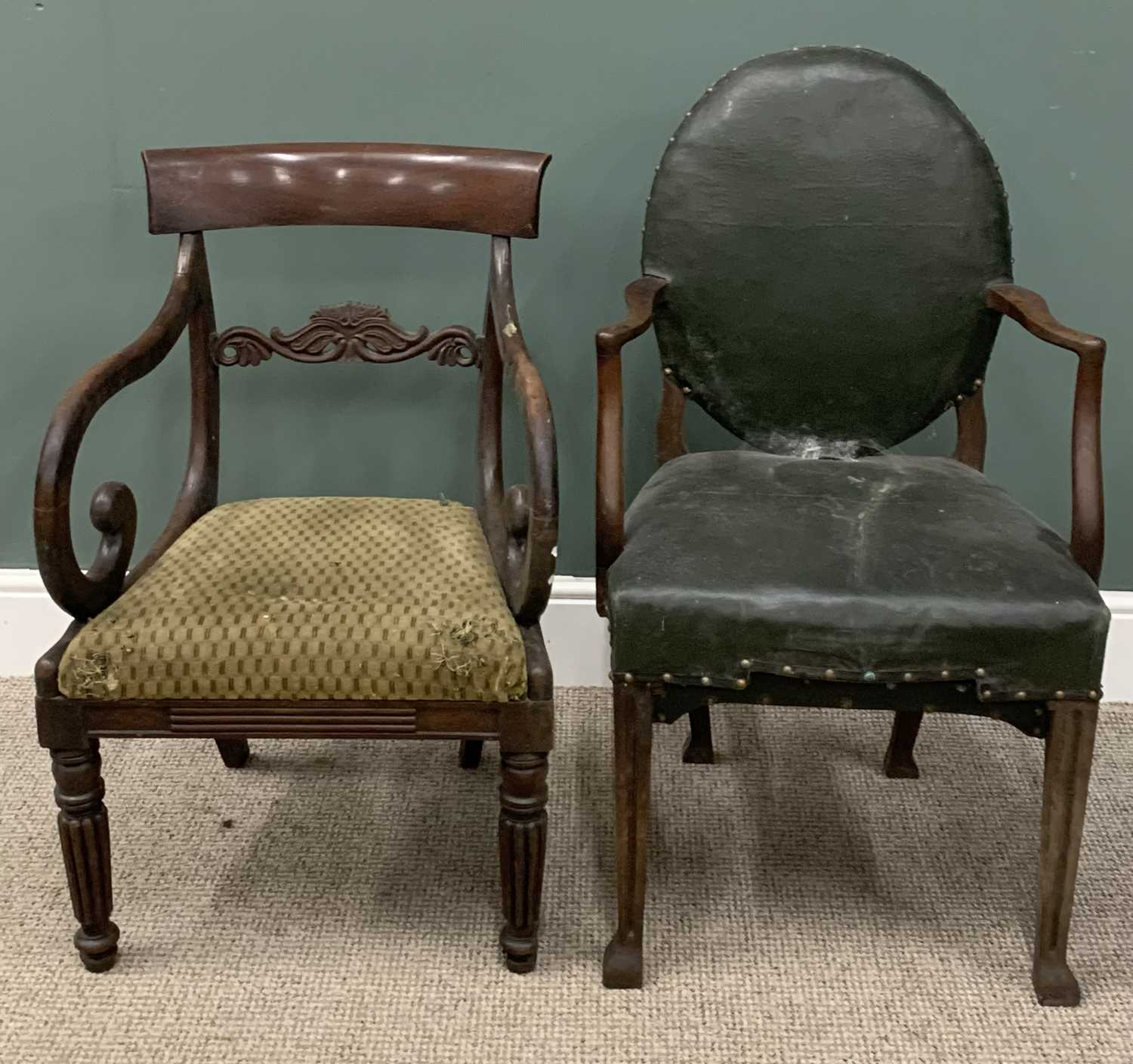 ASSORTED VINTAGE CHAIRS including pair of polished and twist carvers, two inlaid parlour chairs, two - Image 4 of 5