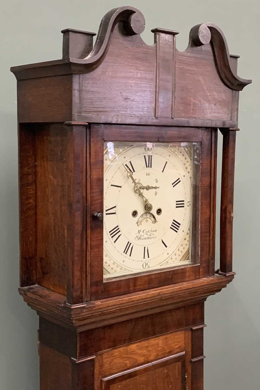 RARE YNYS MON / ANGLESEY LONGCASE CLOCK, painted dial inscribed McCutcheon, Beaumaris, with 8-day - Image 3 of 11