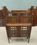 FOUR ITEMS ANTIQUE & LATER FURNITURE, mahogany bow front wall hanging corner cupboard, broken swan