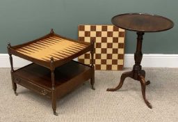 GAMES TABLE/WHATNOT, reproduction with multi-surface top and base drawer, 53 (h) x 56 (w) x 56cms (