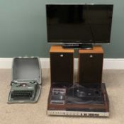 HOME ENTERTAINMENT ELECTRICS, Sony stereo music system with speakers, Panasonic flat screen TV,