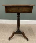 REGENCY MAHOGANY SIDE TABLE, rectangular top, single frieze drawer, three side blind drawers, all