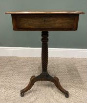 REGENCY MAHOGANY SIDE TABLE, rectangular top, single frieze drawer, three side blind drawers, all