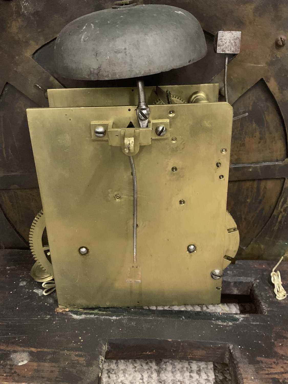 THREE ANTIQUE LONGCASE CLOCKS each for restoration / workshop parts, includes oak cased, brass - Image 8 of 14