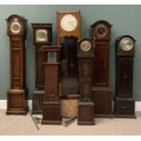 SEVEN VINTAGE GRANDMOTHER CLOCKS, various styles, dials and movements, requiring restoration, 180 (
