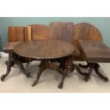 ANTIQUE DINING ROOM FURNITURE, to include oak circular top tripod table, 76 (h) x 132cms (diam.),