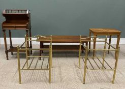 MID-CENTURY & REPRODUCTION FURNITURE including two gilt metal side tables/stands (no glass), 57 (