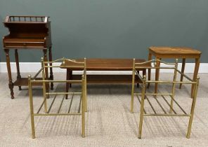 MID-CENTURY & REPRODUCTION FURNITURE including two gilt metal side tables/stands (no glass), 57 (