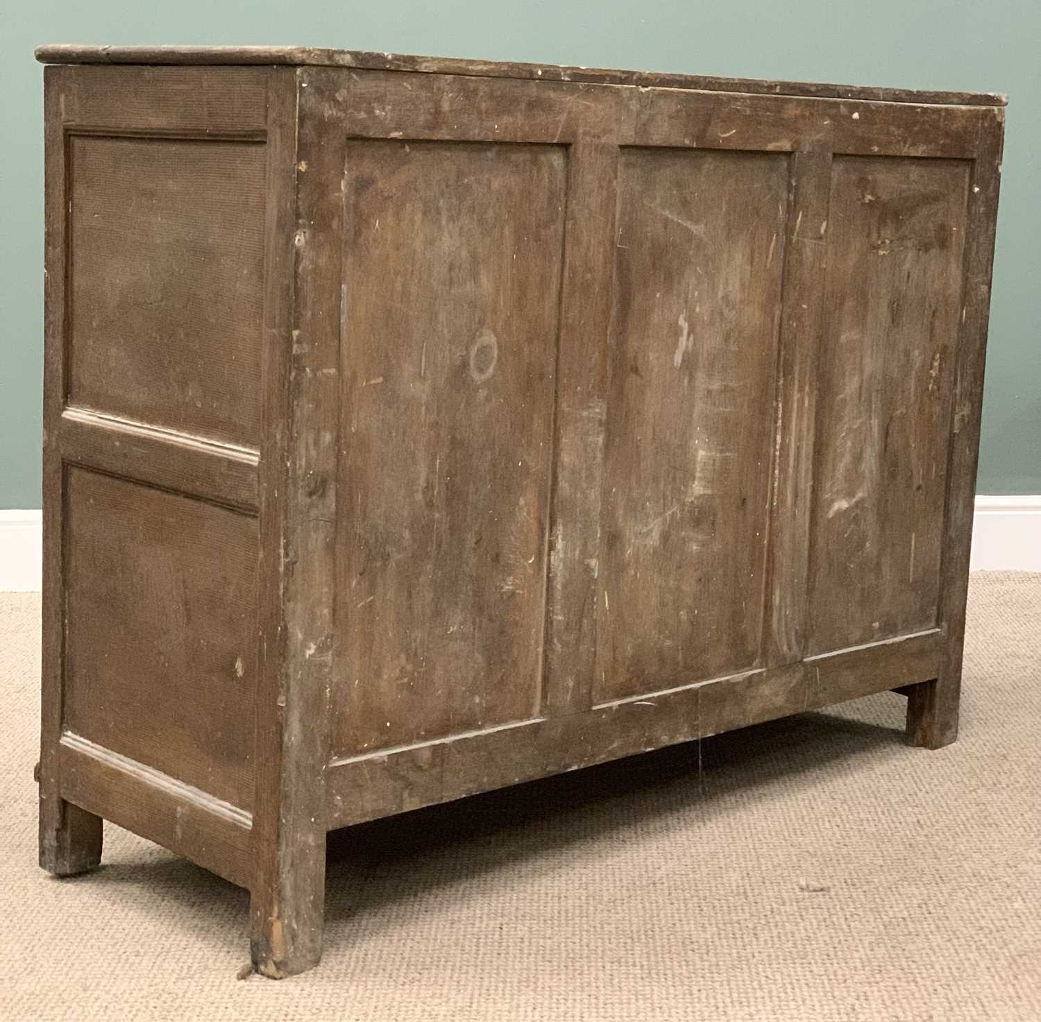 WELSH SCUMBLED PINE MULE CHEST. 19th Century, three recess panels above base drawer, 100 (h) x - Image 5 of 5