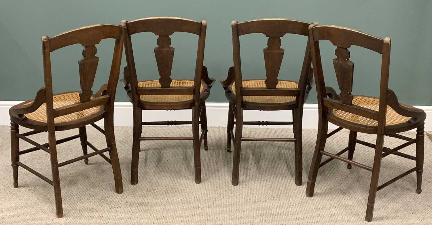 REPRODUCTION BENTWOOD SETTEE & FOUR VINTAGE OAK SIDE CHAIRS, X frame back, rounded end, canework - Image 5 of 9