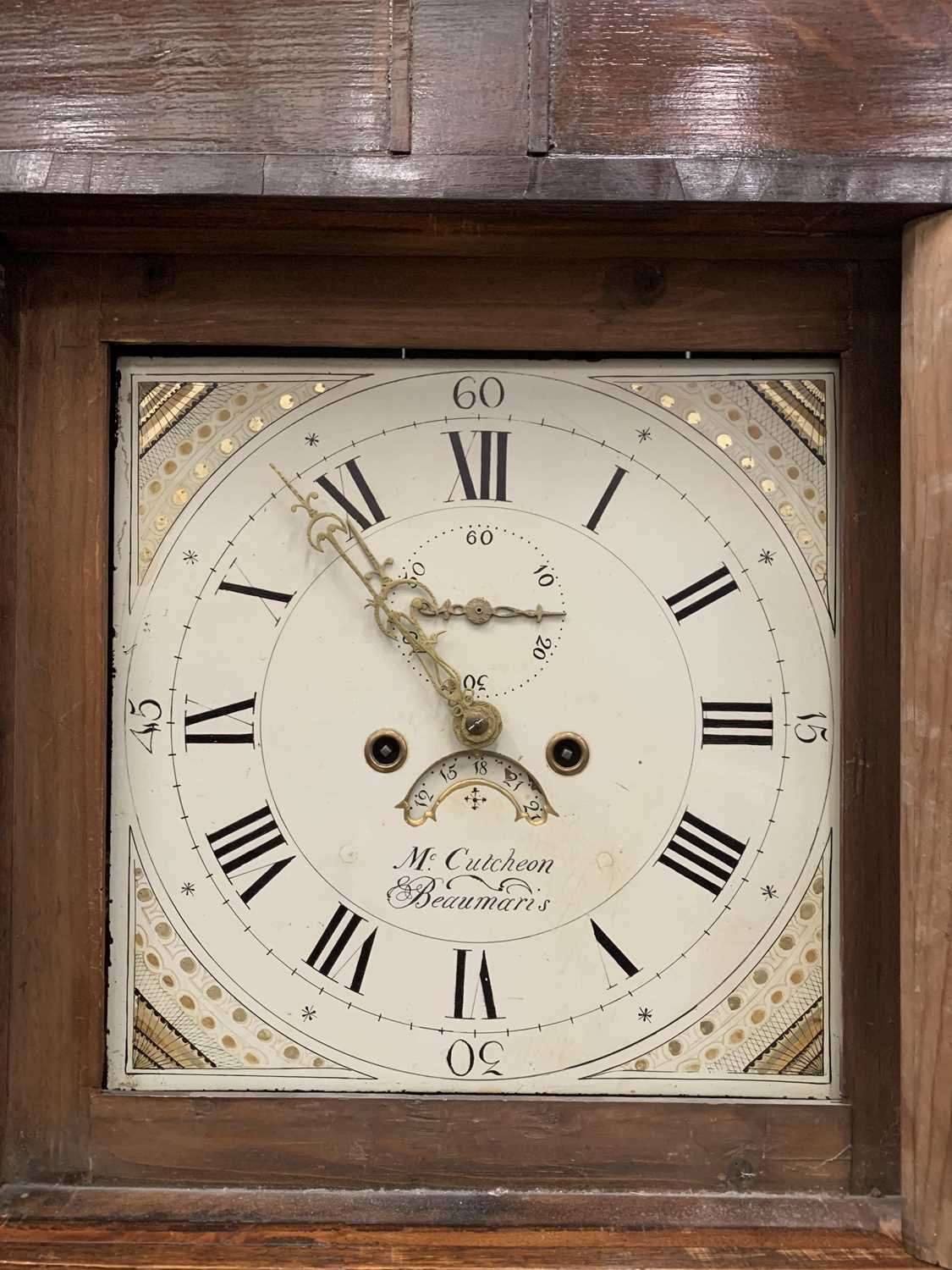 RARE YNYS MON / ANGLESEY LONGCASE CLOCK, painted dial inscribed McCutcheon, Beaumaris, with 8-day - Image 10 of 11