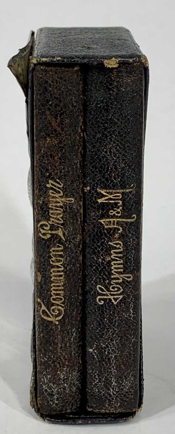 PRAYER & HYMN BOOKS WITH SILVER COVER, embossed with cherubs, heads and scrolls, containing - Image 2 of 3