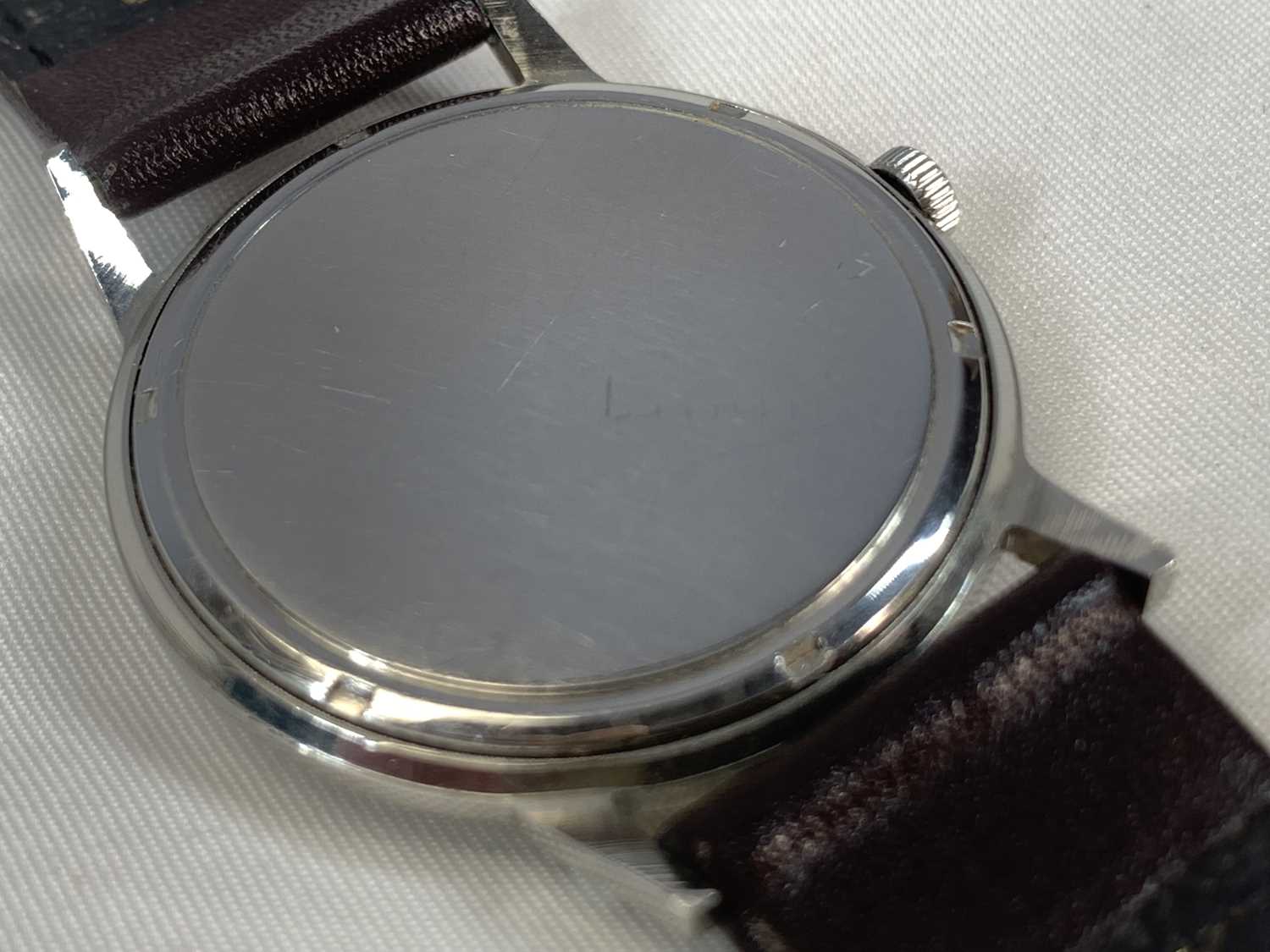ROIDOR WHITE METAL GENTLEMEN'S WRISTWATCH having silvered dial with baton hour markers, leather - Image 5 of 5