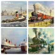 VARIOUS ARTISTS TRANSPORT INTEREST, KEITH BYASS (British 20th century) acrylic oils on board - Steam
