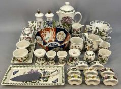 PORTMEIRION BOTANIC GARDEN TABLEWARE, including coffee pot, six coffee cups and saucers, butter dish
