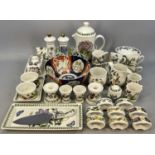 PORTMEIRION BOTANIC GARDEN TABLEWARE, including coffee pot, six coffee cups and saucers, butter dish