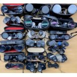 COLLECTION OF OVER TWENTY PAIRS BINOCULARS, some with cases Provenance: private collection Conwy