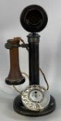 1920s CANDLESTICK TELEPHONE NO.150, Bakelite with chrome dial, 31cms (h) Provenance: private