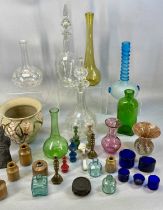 MIXED COLLECTION OF CERAMICS & GLASSWARE, 19th century and later, studio glass vase, opaque and blue