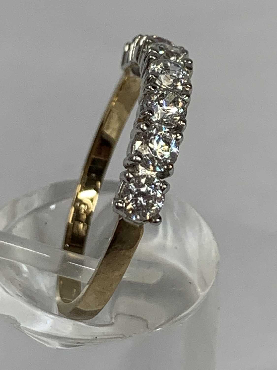 9CT GOLD RING set with band of seven cubic zirconia, size S-T, 1.7gms Provenance: deceased estate - Image 2 of 4