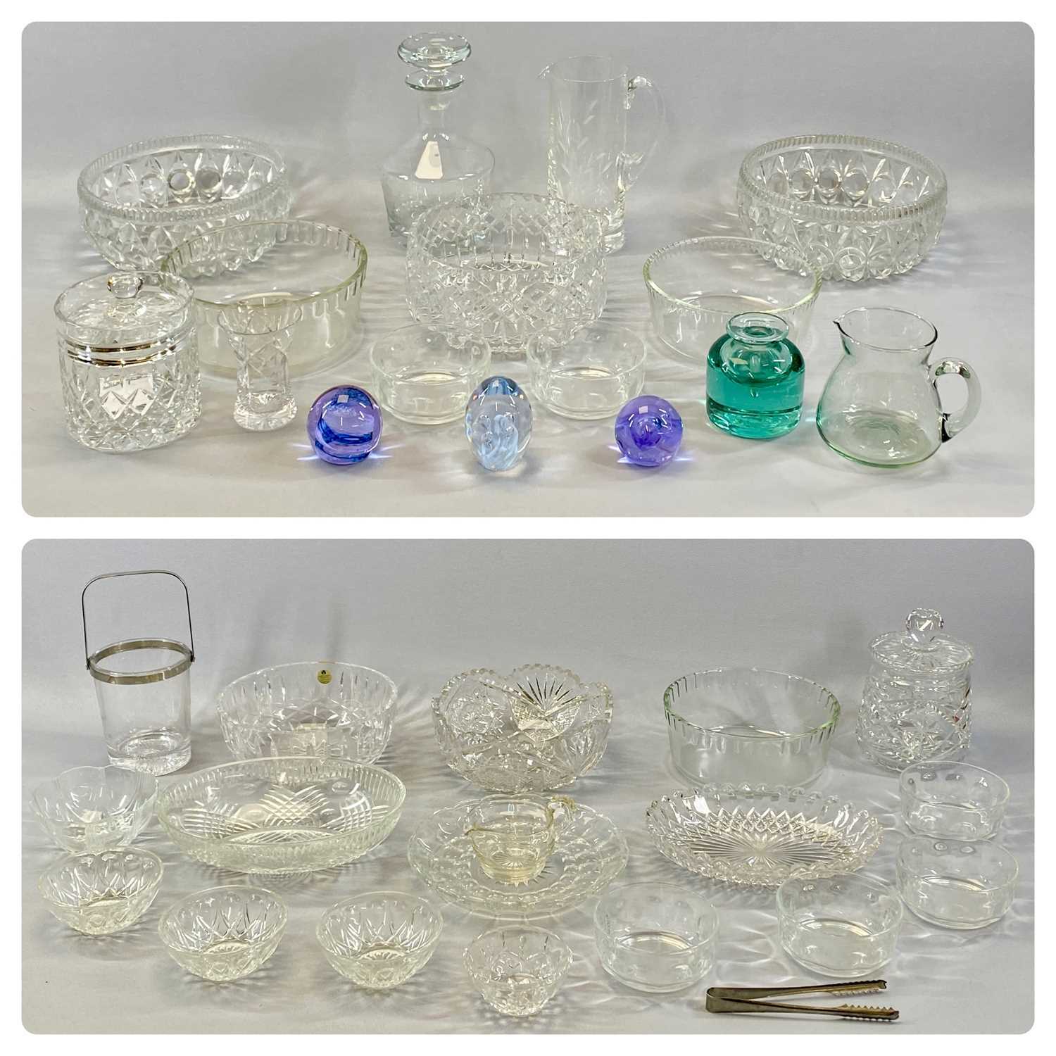 MIXED GLASSWARE, CERAMICS AND TOYS, including circular etched glass decanter and stopper, green - Image 4 of 4