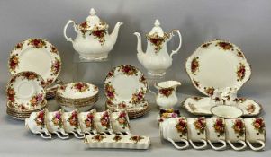 ROYAL ALBERT OLD COUNTRY ROSES TEA & COFFEE SERVICE, incl. teapot and coffee pot, approx. 45