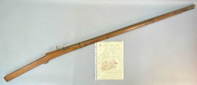 INDIAN TORRADOR MATCHLOCK RIFLE, 155.5cms (l), with certificate from Raj Mahal Palace Office,