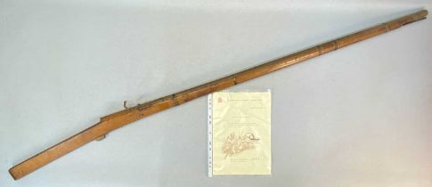INDIAN TORRADOR MATCHLOCK RIFLE, 155.5cms (l), with certificate from Raj Mahal Palace Office,