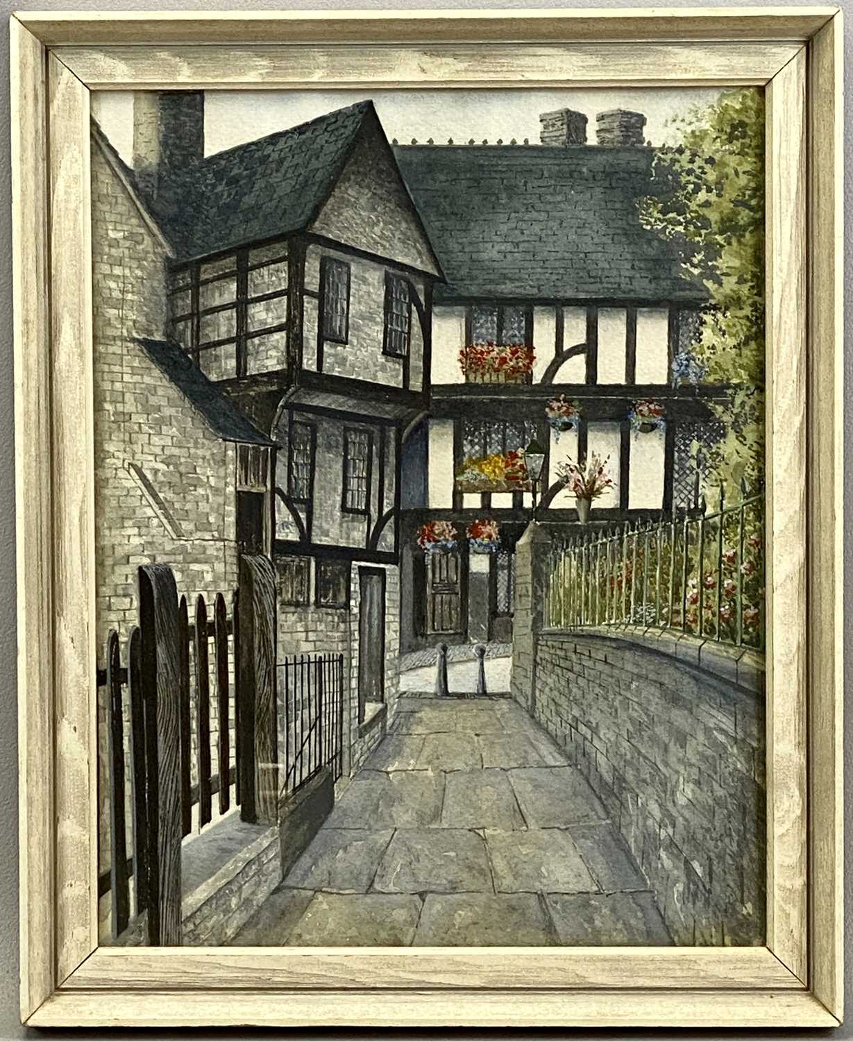 ‡ MICHAEL BRISCOE (British 20th century) watercolour - half-timbered houses, entitled verso "Trinity - Bild 2 aus 4