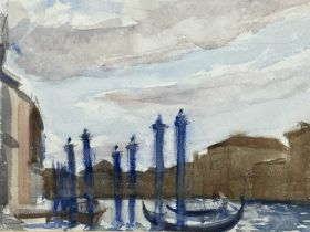 ‡ ARTHUR BROADBENT (1909 - 1949) watercolour - entitled verso "Sketch Venice", 17.5 x 26.5cms