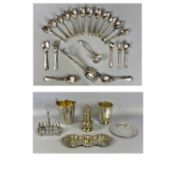 MIXED GROUP OF EPNS, including six division toast rack, ice buckets, baluster form sugar castor,