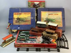 HORNBY TRAINS - tin plate boxed clockwork set, another boxed set, quantity of boxed Rolling Stocks