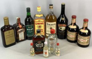ALCOHOL - spirits and liqueurs, sealed bottles, Gordon's Gin 1L bottle, Teacher's Whiskey 1L bottle,