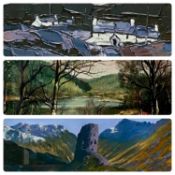 WELSH ART THREE PICTURES: WILF ROBERTS limited edition 49/100 colour print - "Bronheulog", signed,