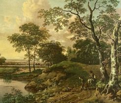 ‡ JAN WIJNANTS (Dutch 17th century) colour print - pastoral landscape Provenance: private collection